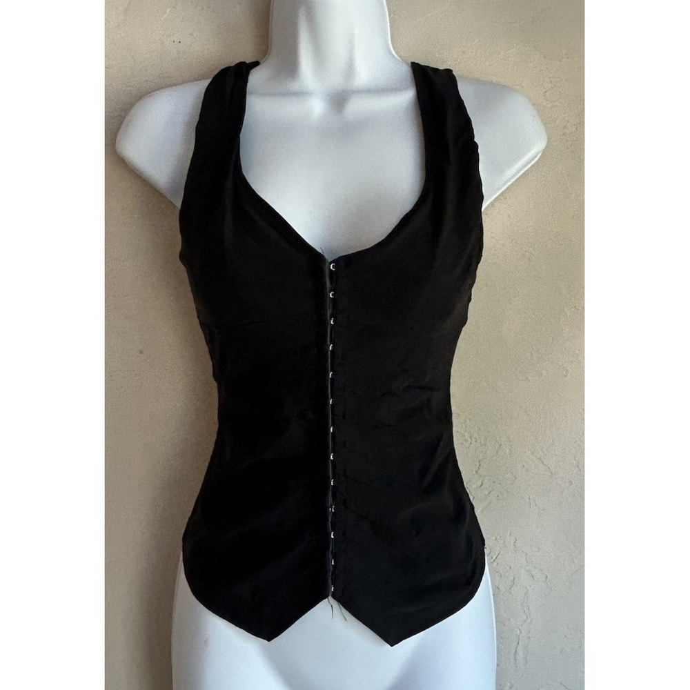 Y2K Black Corset Vest Top M Mall Goth Emo Sexy Fairy Grunge Whimsigoth Punk